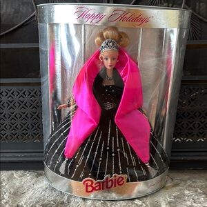 Barbie Holiday Doll with Pink and Black Dress